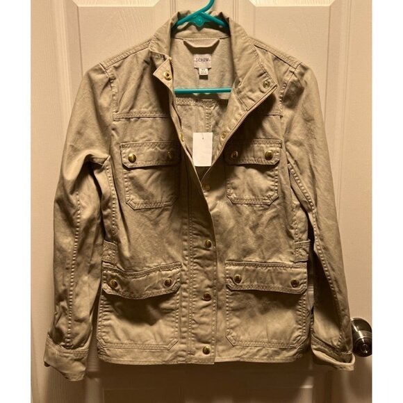 NEW J. Crew Factory | Resin-coated Twill Field Jacket Khaki Sz XS AL223 - Picture 1 of 10